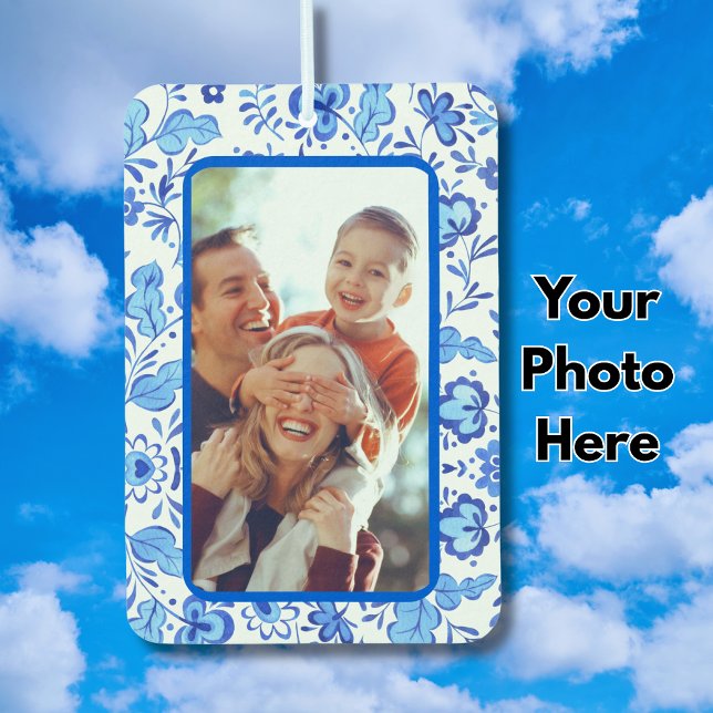 Blue Family Both Sides Same Custom Photo Car Air Freshener (Creator Uploaded)