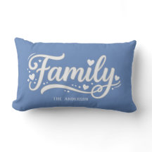 Blue Family Heart Script Monogram