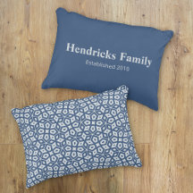 Blue Family Name "Established" with Back Pattern