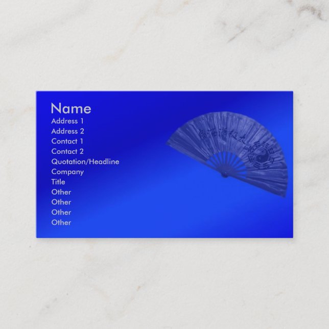 Blue Fan Business Card (Front)