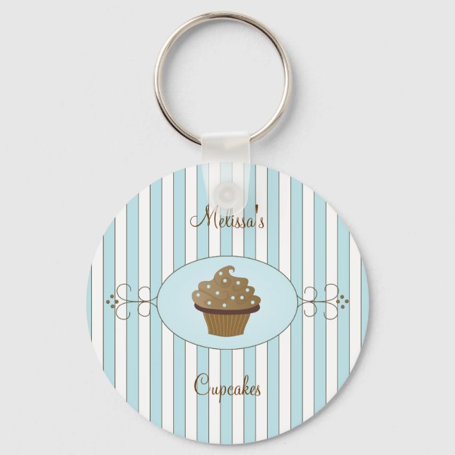 Blue Fancy Cake Key Ring (Front)