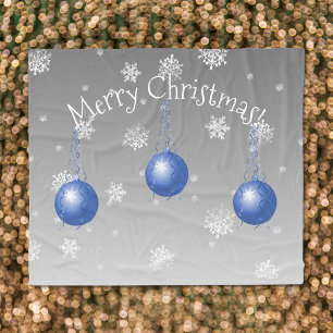 Blue Fancy Christmas Ornament Blanket