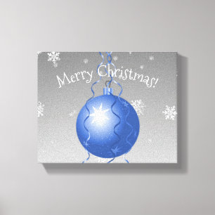 Blue Fancy Christmas Ornament Canvas Print