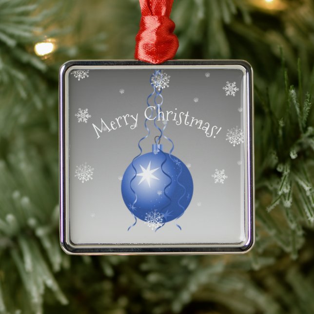 Blue Fancy Christmas Ornament Ceramic Ornament (Tree)