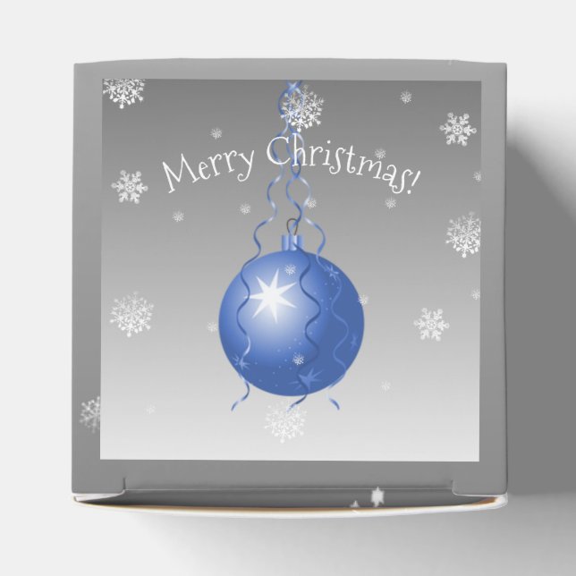 Blue Fancy Christmas Ornament Favour Box (Top)