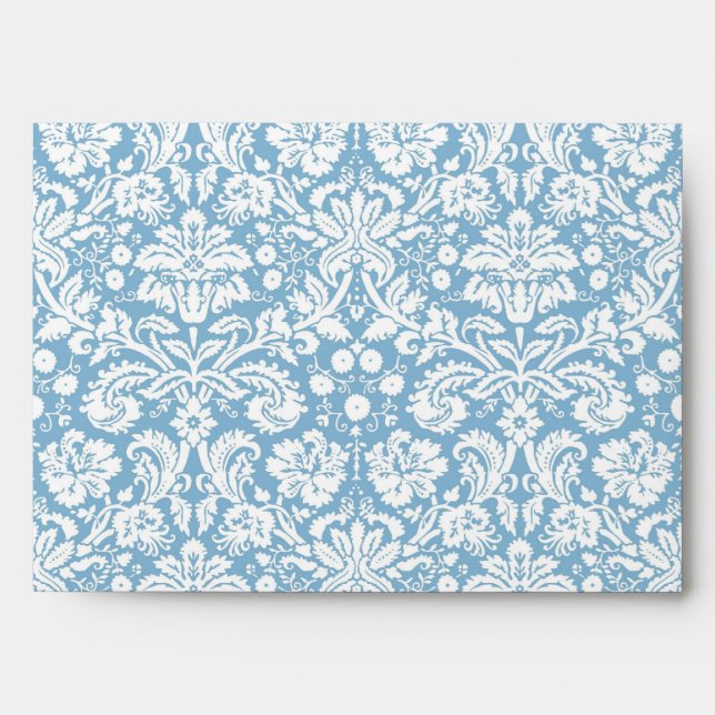 Blue fancy damask pattern envelopes (Front)