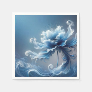 Blue Fancy Fantasy Flower Napkin