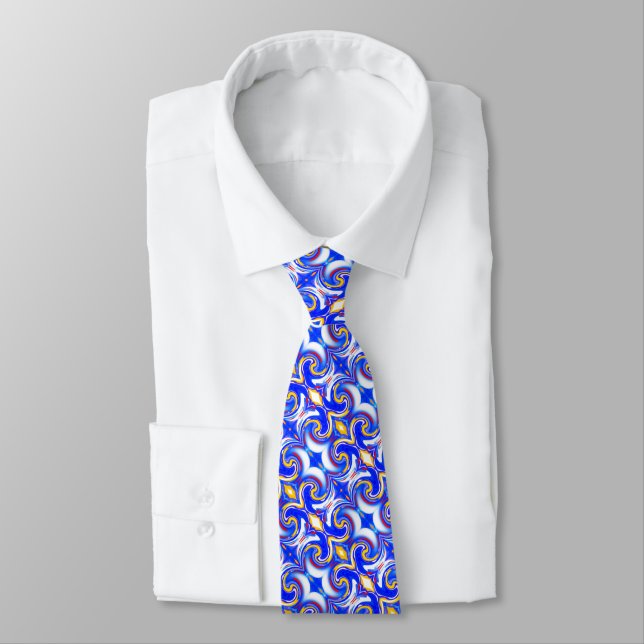 Blue fancy fashion tie (Tied)