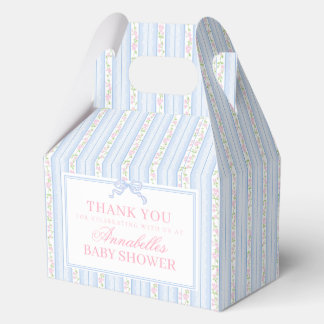 Blue Fancy Floral Baby Shower Gable Favour Box