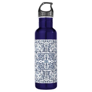 Blue Fancy Floral Graphic Pattern 710 Ml Water Bottle