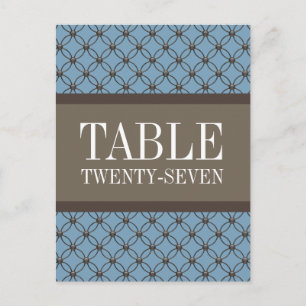 Blue Fancy Lattice Table Number Postcard