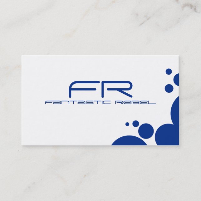 Blue Fantastic Rebel Business Cards (Front)