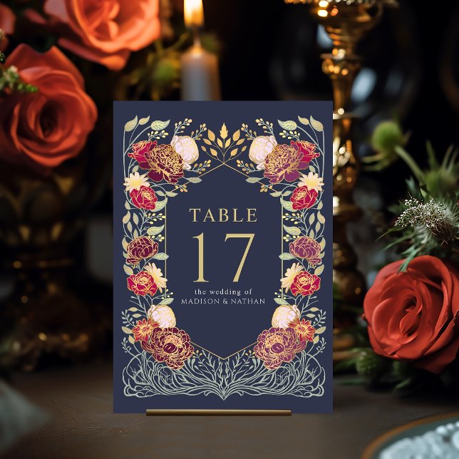 Blue Fantasy Enchanted Garden Wedding Table Number (Creator Uploaded)