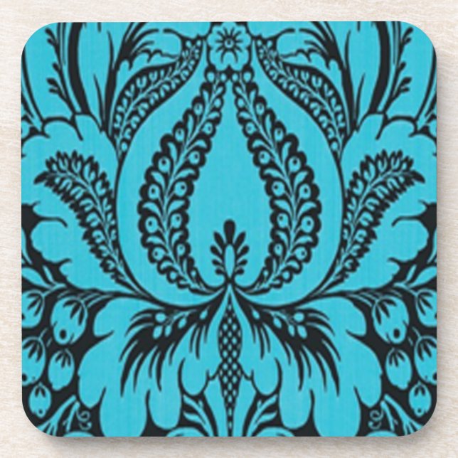 Blue Fantasy Floral Coasters (Front)
