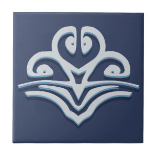 Blue Fantasy Forest Mural Woodland Border Scroll C Tile