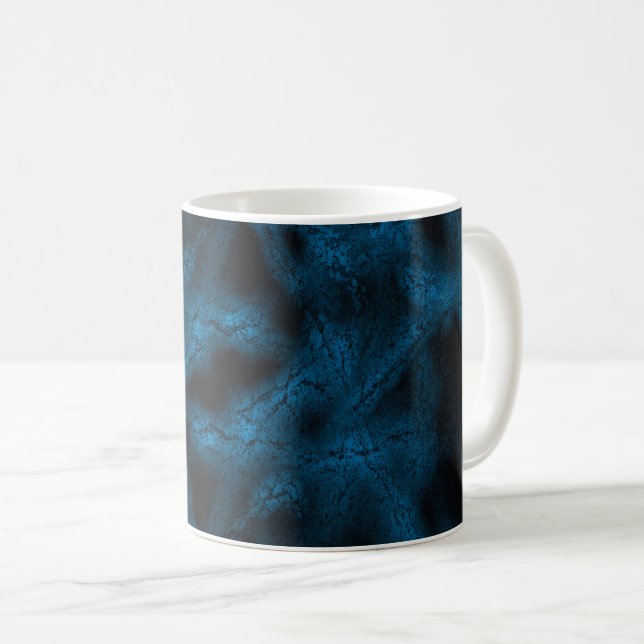 Blue fantasy pattern coffee mug (Front Right)