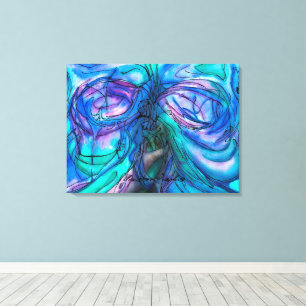 Blue Fantasy Watercolor Canvas Print