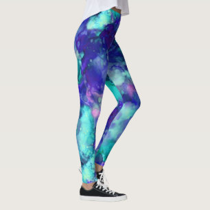 blue fantasy watercolors : leggings