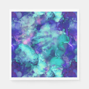 blue fantasy watercolors : napkin