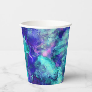 blue fantasy watercolors : paper cups