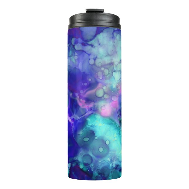 blue fantasy watercolors : thermal tumbler (Front)