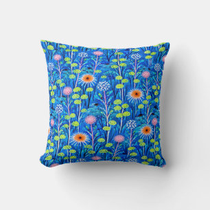 Blue Fantasy Wildflower Meadow Cushion