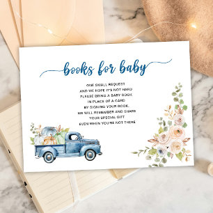 Blue Farm Truck Pumpkins Books for Baby Enclosure Card
