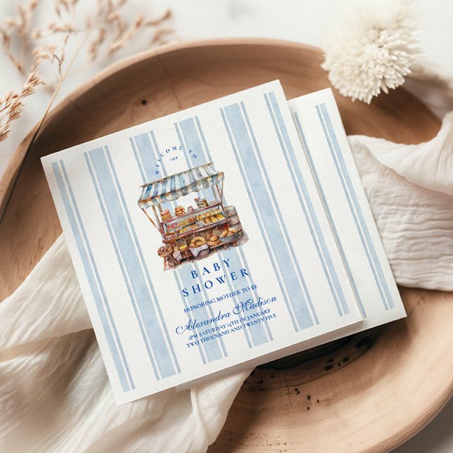 Blue Farmers Market Baby Shower Napkin (Creator Uploaded)