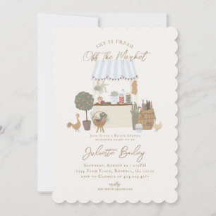 Blue Farmers Market Farm Bridal Shower Invitation