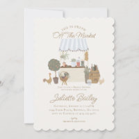 Blue Farmers Market Farm Bridal Shower Invitation