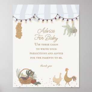 Blue Farmers Market Farm Fresh Advice for Baby Poster