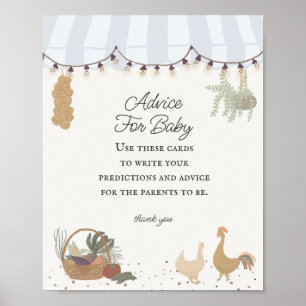 Blue Farmers Market Farm Fresh Advice for Baby Poster