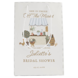 Blue Farmers Market Farm Fresh Bridal Shower Favou Medium Gift Bag