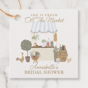 Blue Farmers Market Farm Fresh Bridal Shower Favour Tags