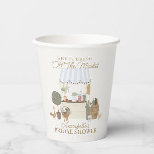 Blue Farmers Market Farm Fresh Bridal Shower Paper Cups