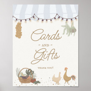Blue Farmers Market Farm Fresh Cards and Gifts Poster