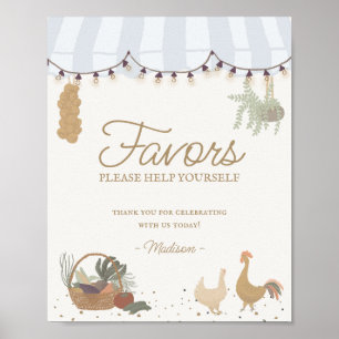 Blue Farmers Market Farm Fresh Favors Sign
