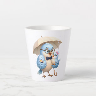 Blue Father Bird Latte Mug