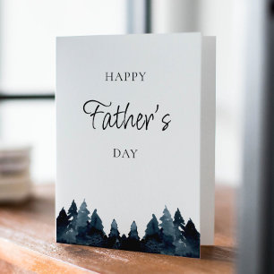 Blue Father's Day Cards with Pine Trees