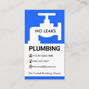 Blue Faucet Plumbing Motif Business Card