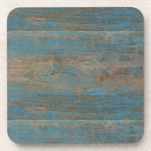 Blue Faux Beach Wood Texture Coaster