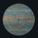 Blue Faux Beach Wood Texture Dartboard<br><div class="desc">Faded and Peeling Paint on a Wooden Board</div>