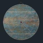 Blue Faux Beach Wood Texture Dartboard<br><div class="desc">Faded and Peeling Paint on a Wooden Board</div>