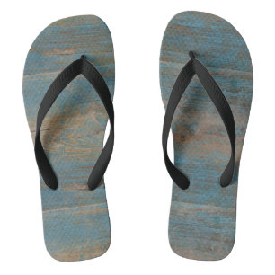 Blue Faux Beach Wood Texture Jandals