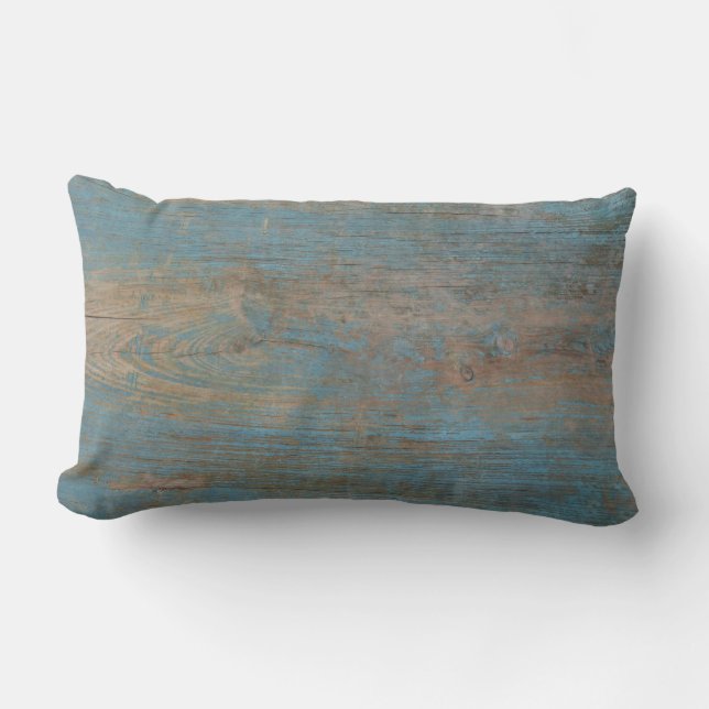 Blue Faux Beach Wood Texture Outdoor Cushion (Front)