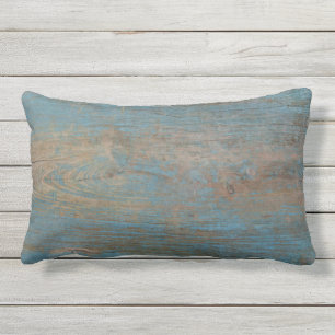 Blue Faux Beach Wood Texture Outdoor Cushion