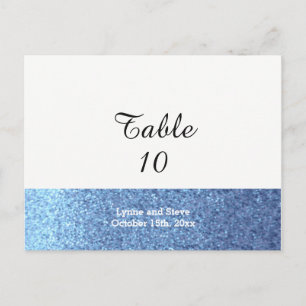 Blue Faux Glitter Table Seating Card