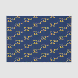 Blue, Faux Gold 52nd (Fifty-Second) Event Tissue Paper