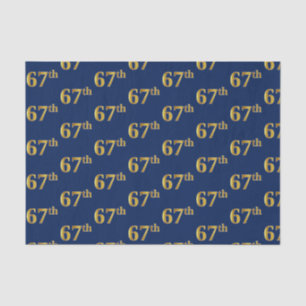 Blue, Faux Gold 67th (Sixty-Seventh) Event Tissue Paper