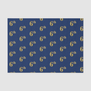 Blue, Faux Gold 6th (Sixth) Event Tissue Paper